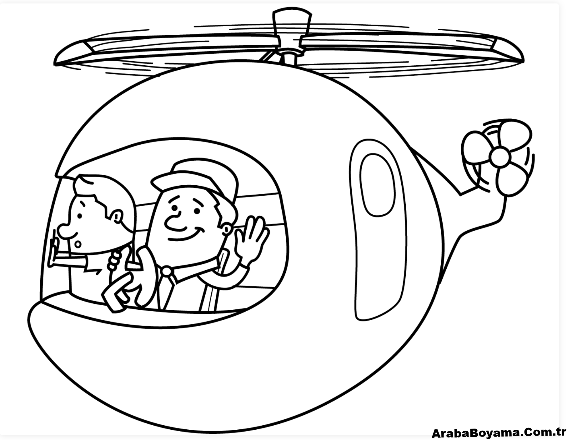Çocuk ve Helikopter Boyama