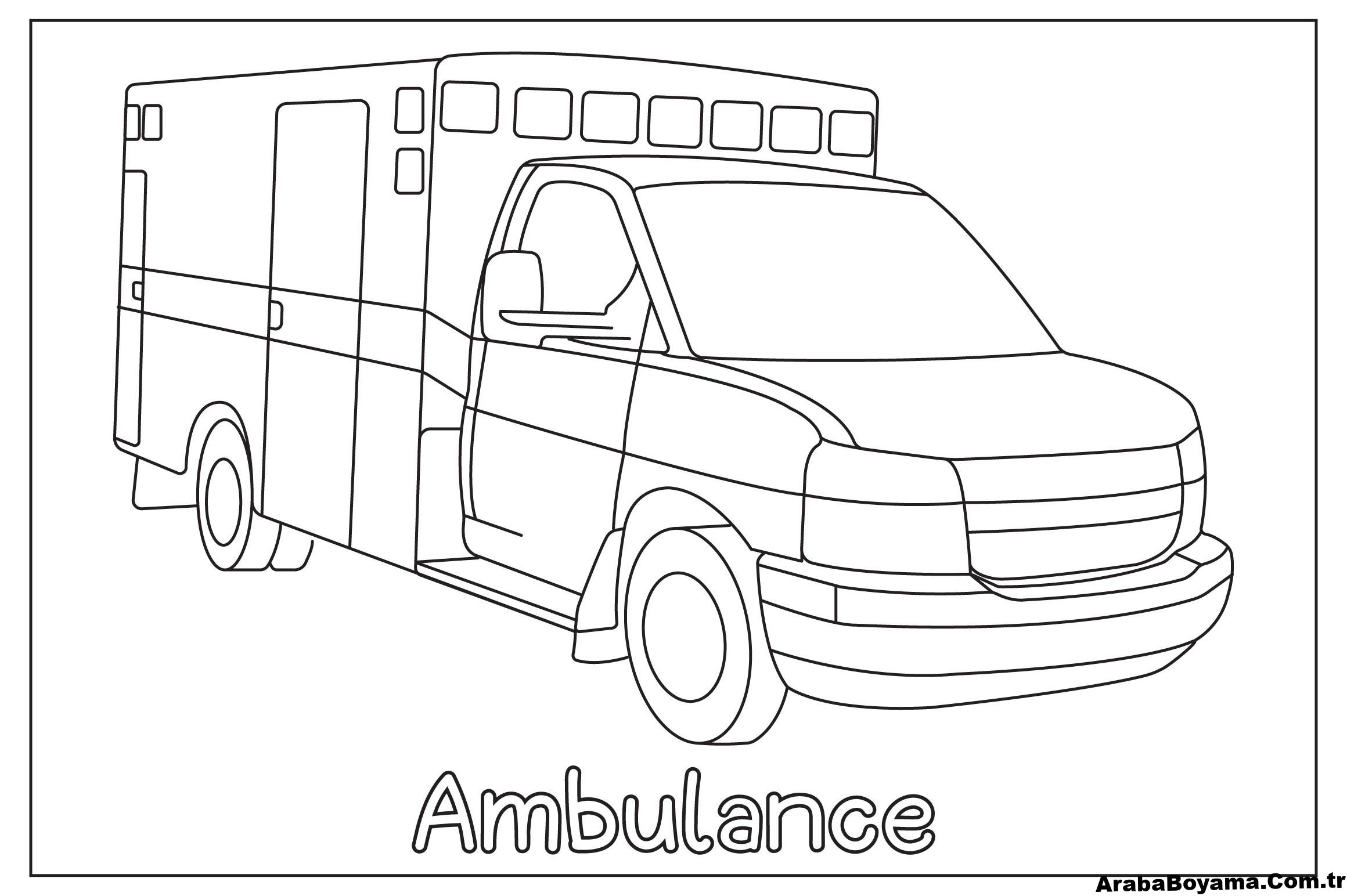 Gerçek Boyutta Ambulans Boyama