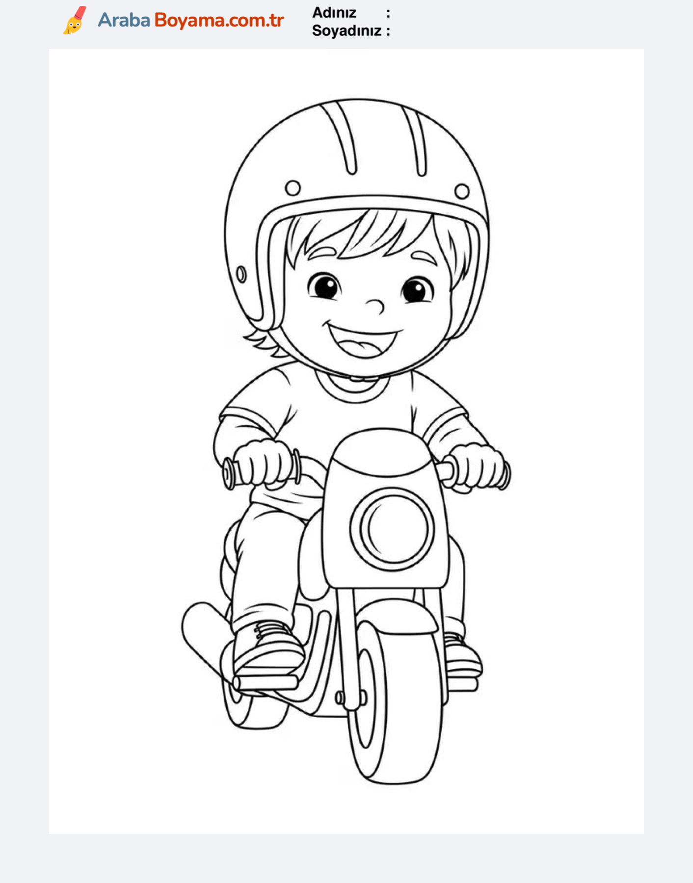 Gülen Çocuk ve Motor Boyama