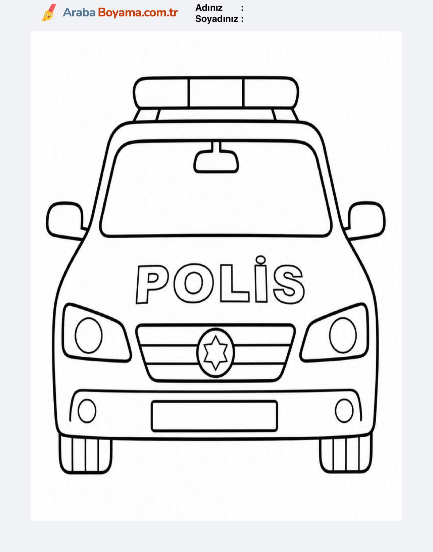 Sokak Polis Arabası Boyama